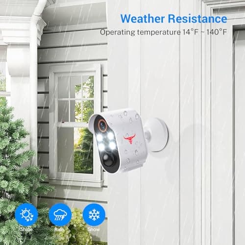 HopeFlex Security Camera Wireless, Human Detection, Live View, Cloud Storage, Color Night Vision, 2.4G WiFi, Indoor Outdoor Surveillance, Battery Powered 6