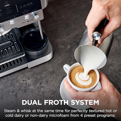 Ninja Luxe Café 3-in-1 Espresso, Drip Coffee and Cold Brew Machine | Integrated Coffee Grinder, Milk Frother, Assisted Tamper & Built-In Espresso Accessory Storage | Stainless Steel | ES601 7