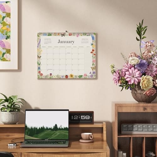 Jotsome Wall Calendar 2026, Monthly Wall Calendar From Now to December 2026 14.2x11.2 inch Wall Decoration for Home and Office, Easy Organizing, Gift for the Holidays (Florals) 5