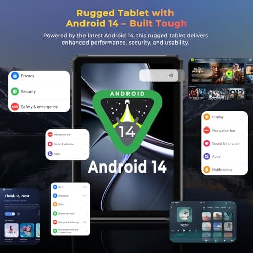 HOTWAV R9 Plus Rugged Tablet 11 inch Android 14 Tablets, 20080mAh Waterproof Tablet, 2K 24GB+512GB/2TB TF Work Tablets, 64MP+16MP Octa-Core IP68&IP69K/4G Dual SIM/5G WiFi/Face ID/GPS/OTG 8