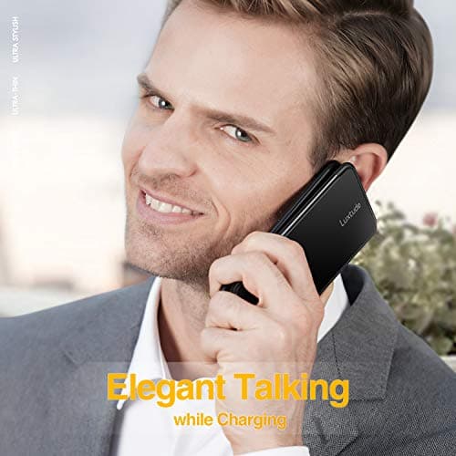 Luxtude Portable Charger iPhone Built in Lightning Cable (MFi Apple Certified), Ultra Slim Portable Phone Charger Thin Battery Pack, 5000mAh Power Bank for iPhone 14/13/12/11/10 etc. (Metal Black) 8