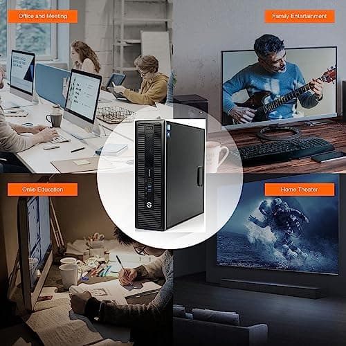 HP EliteDesk 800 G1 SFF Desktop Computer Package - Intel Core i5 3.3GHz, 32GB RAM, New 1TB SSD, KOORUI 24-inch Monitor, AC WiFi,Windows 11 Pro,black (Renewed) 6
