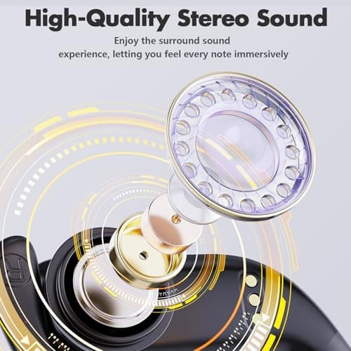 Caymuller Wireless Earbuds Bluetooth Headphones 48Hrs Play Back Sports Earphones with LED Display Built in Mic Deep Bass Stereo in Ear Waterproof Headset for Workout Gaming Running 5