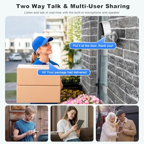 2K Security Cameras Wireless Outdoor, WiFi Battery Powered Indoor Camera for Home Security with AI Motion Detection, Spotlight, 2-Way Talk, Siren, IP65, Cloud/SD Storage - 2 Cameras 6