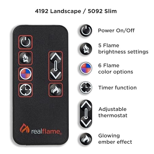 Real Flame Alcott 75” Electric Fireplace with Mantel for Living Room or Bedroom, Replaceable Fireplace Insert Heater, Realistic Log and Flame Effect, Remote Control, Timer 9