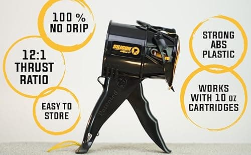 SILIGUN™ Gen-3 Compact Caulking Gun - No Drip Caulk Gun - Patented Design - Lightweight ABS Frame - Works with All 10 oz Tubes 7