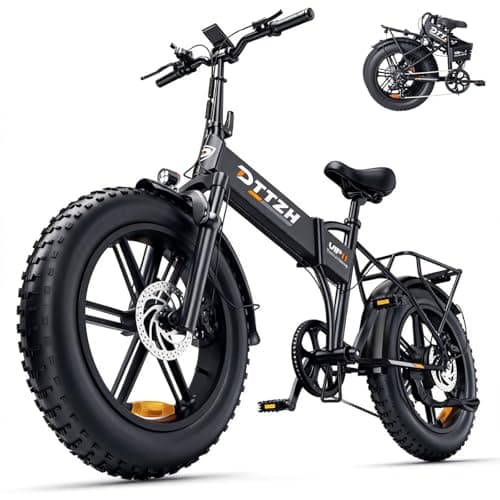 DTTZH Folding Electric Bikes for Adults, 1000W 30MPH Foldable Ebike, 20 Inch Fat Tire Folding Commuter E Bike, 60 Miles 48V 15Ah Removable Battery, UL2849 Adults Electric Bicycle Black