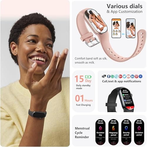 FITVII Ole Fitness Tracker with 24/7 Heart Rate and Blood Pressure Monitor, Blood Oxygen Sleep Tracking Step Calories Counter IP68 Waterproof Activity Tracker for Women Men 5