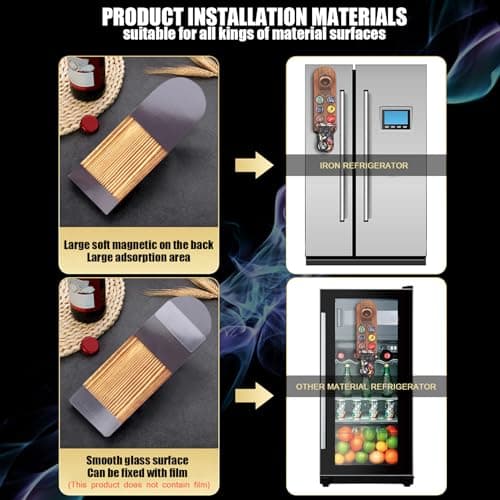 LUCYLANKER Wooden Beer Bottle Openers with Magnetic Catcher, Personalised Traceless Bottle Opener Wall Mounted, Home Bar Accessories for Kitchen, Garden, Outdoor, Ideal Beer Gifts for Men (Style 5) 5