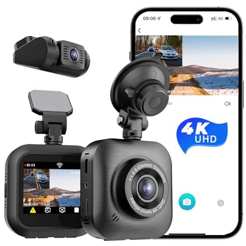 Avylet Dash Cam Front and Rear, 4K/1080P Wi-Fi Dash Camera for Cars, Dual Dashboard Camera with APP, IPS Screen, Super Night Vision, WDR, 24H Parking Mode, 170° Wide Angle, G-Sensor, Loop Recording