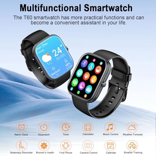 uaue Smart Watch (Answer/Make Call), 1.91" Smartwatch Fitness Activity Tracker for Men Women, 110+ Sports IP68 Waterproof, Heart Rate/Sleep Monitor/Pedometer/Calories, Fitness Watch for Android iOS 6
