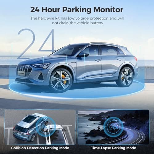 AZDOME M01 Dual Dash Cam Front and Rear with Free 64GB Card, 3" Screen Dual Dashboard Camera for Car, Built-in ADAS G-Sensor, 24H Parking Mode Car Camera (M01 Pro) 6