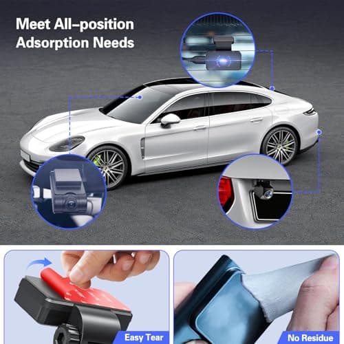 pop-tech Adhesive Pad for Dash Cam: 4Pcs Sticky Pad for Dashcam Mount Front Rear - High Bond Double Sided Mounting Tape for Square Car Camera - Heat Resistant Replacement Sticker for Windshield Window 6
