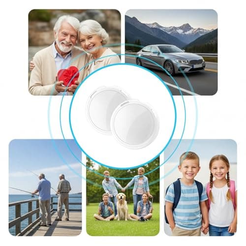 2 Pack GPS Tracker for Car Work with Find My (iOS Only) No Subscription Real Time Smart Vehicle Tracker Tags Global Mini Hidden Locator Tracking Devices with Magnetic Case No Monthly Fee for Bike Pets 7