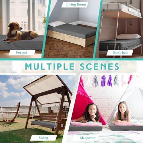 HunnmingRe 2-3 Inch Mattress Topper Cover (Only Cover) Memory Foam Protector Microfiber Memory Foam for Latex Mattress Topper Gel RV(Full 75 x 52 Inch,Dark Gray) 7