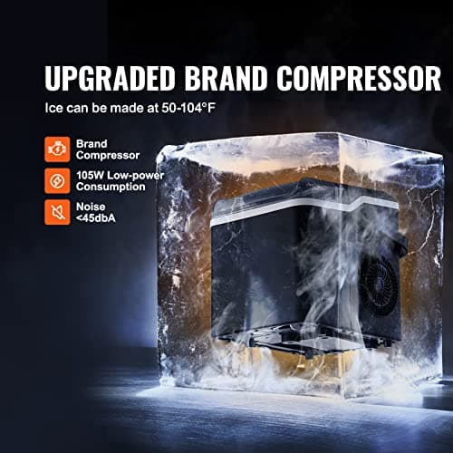 VEVOR Ice Maker Countertop, 26lbs in 24 Hours,9 Cubes Ready in 7 Minutes, Self Cleaning Countertop Ice Maker with Scoop and Basket for Home Kitchen Camping Office 5