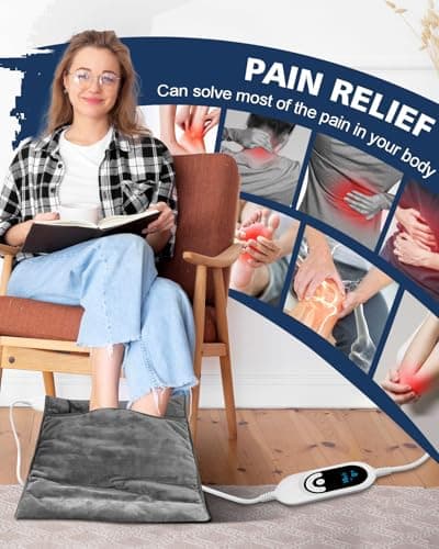 Double Sided Electric Heated Foot Warmer for Men & Women, Foot Warmer Under Desk, Fast Heating Pad Feet Warmer, Overheat Protection&Machine Washable, Electric Foot Warmer for Bed Home Office Xmas Gift 5