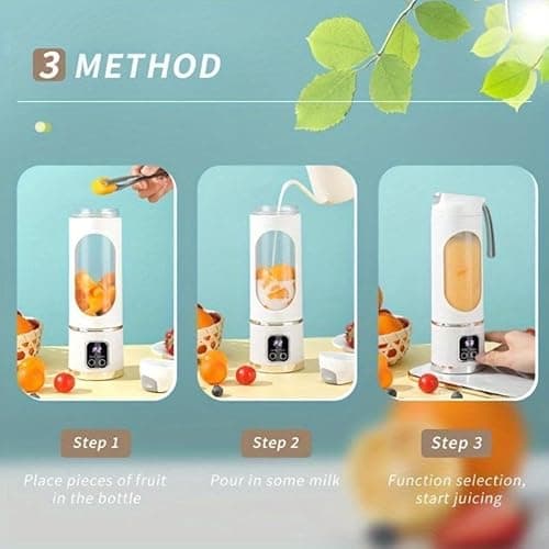 Digital Multimode Juicer Blender - Smart LED Display, Diet-Friendly，Leak Proof Design for Smoothies Liquid Diet, Shakes & Baby Food，Best Compact Blender for Home & Travel, Lemon Juicer (white) 7