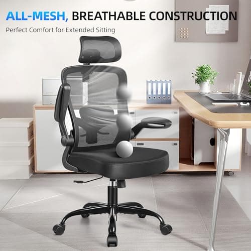 FelixKing Office Chair, Desk Chair with Adjustable Lumbar Support, Ergonomic Computer Chair with High Back and Armrest, Adjustable Height Gaming Chair Home Office Swivel Chair(Black) 7