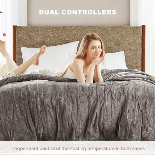 Degrees of Comfort Washable Heated Blanket for Twin Size Bed, UL-Certified Heater Blankets, Auto Shut Off | Machine Washable | Grey, 62Wx84L 6