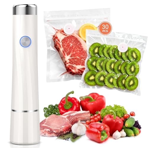 Kayiant Vacuum Sealer For Food (Compact Vacuum Sealers+ 30 Reusable Vacuum Bags), Powerful Handheld Vacuum Sealer for 10X Preservation & Fresh