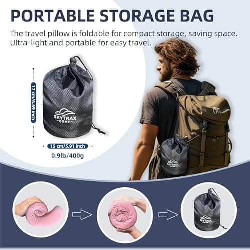 Travel Pillow with Extra Large Hood for Airplane Long Flights Privacy and Comfort Memory Foam with Velvet Cover for Road Trip Head&Neck Support for Plane Office Cars Sleeping & Rest (Pink) 8