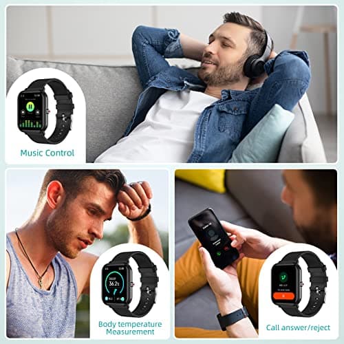 tamispit Smart Watch, Fitness Tracker with 24 Sports Modes, 5ATM Swimming Waterproof, Monitor Step Calorie Counter, 1.7" Touchscreen Smartwatch Fitness Watch for Android iPhone 8