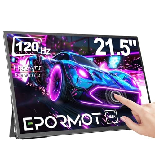 EPORMOT Portable Monitor Touchscreen 21.5 inch 120hz, FHD 1080P Portable Gaming Monitor w/VESA Stand HDR Speakers USB C Mini HDMI for Phones PC Gaming Devices, Travel Second Screen for Business