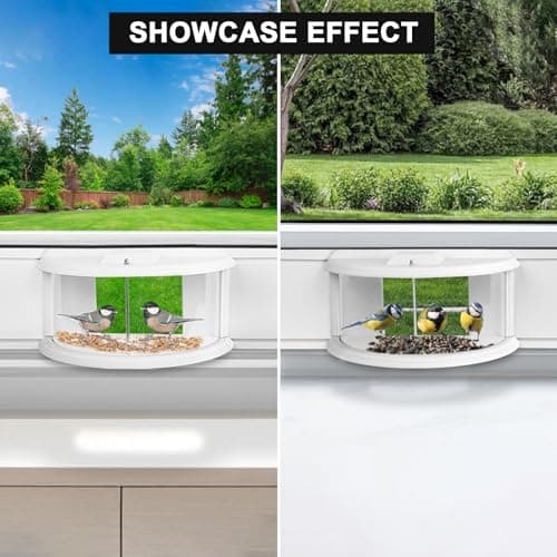 BAIAPEY in Window Bird Feeders for Viewing - 180° Clear View Bird Feeder, Durable, Elegant, Fits Windows 27-35" Wide, for Bird Watching-Bring Joy to Your Home 6
