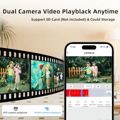 Tutoview Solar Camera Security Outdoor, 2K Dual Cameras for Home Security, black 9