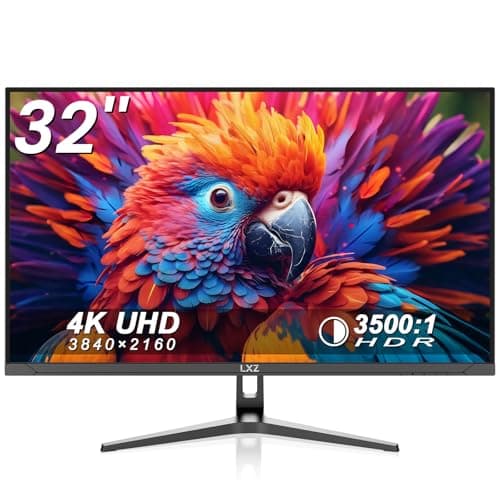 LXZ 32" 4K Monitor UHD 3840 x 2160, VA Panel, AMD FreeSync Premium, 178° Viewing Angle, 100% sRGB, 3500:1 Contrast Ratio, Compatible with Wall mounting 75 x 75MM
