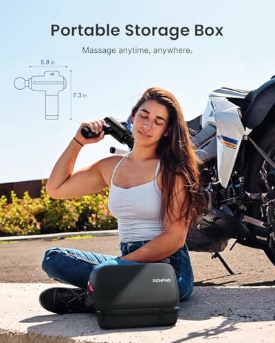 RENPHO Active Thermacool Massage Gun Deep Tissue with Heat and Cold Head, Back Massager, Muscle Massager with Carry Case, Percussion Body Muscle Masajeador for Men Women Athletes 7