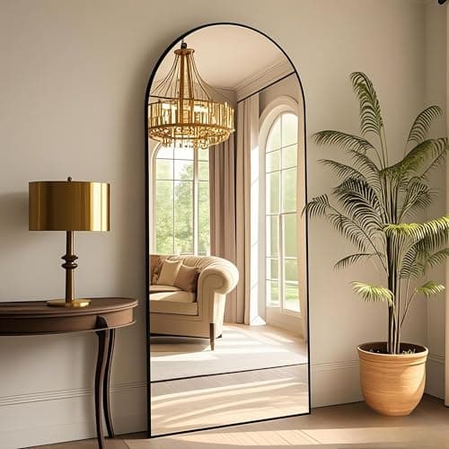 58"x19"Floor Mirror Full Length,Arched Full Length Mirror with Stand,Full Body Mirror,Hanging or Large Leaning for Bedroom Living Room Black 9