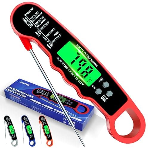 Meat Thermometer Digital, Instant Read Meat Thermometer with Backlight & Magnet for Kitchen, Beef, Grill, Turkey,IP67 Waterproof Cooking Thermometer
