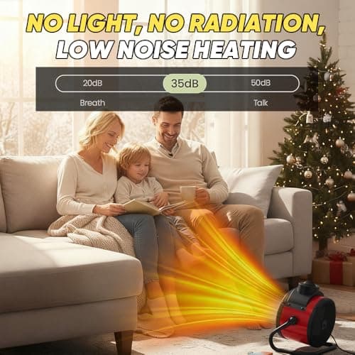 Saker (2 PC) 2000W Powerful Portable Heating Cannon for Outdoor&Indoor, PTC Ceramic Electric Small Space Heater, 90° Adjustable, 120V, Fast Heat With Protection for Greenhouse, Garage, Bedroom, Office 5