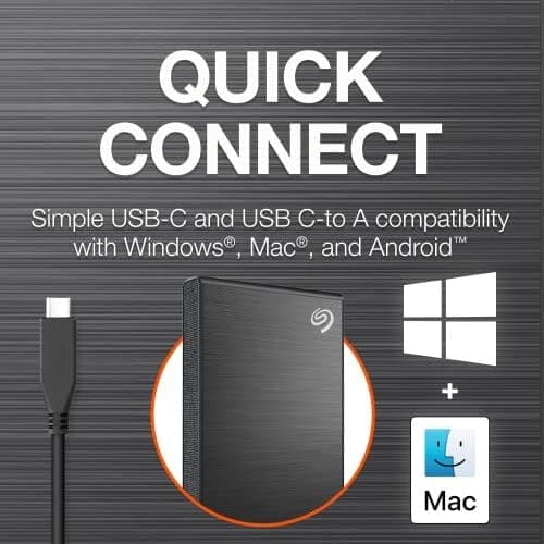 Seagate One Touch, 5TB, Password activated hardware encryption, portable external hard drive, portable external hard drive, PC, Notebook & Mac, USB 3.0, Black (STKZ5000400) 6