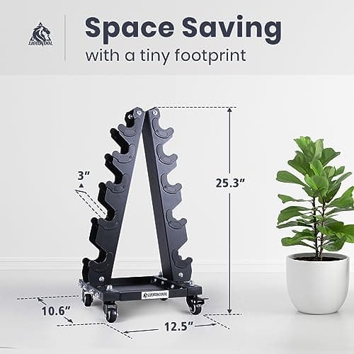 LIONSCOOL Premium Dumbbell Rack Only, with Side Racks for Neoprene/Vinyl Coated Dumbbells Only (Small, 200 LBS) 6