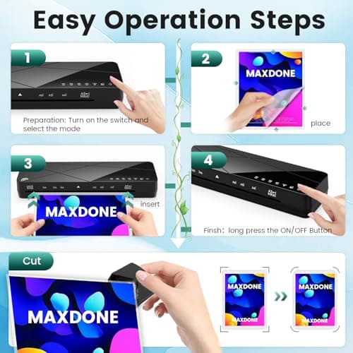 Laminator Machine A3 Laminating Machine - 3-6 Mil Thermal Laminator 13 Inches with Laminating Sheets, 5-in-1 Lamination Machine with 6 Laminating Modes and Auto-Off for Home Office School 8