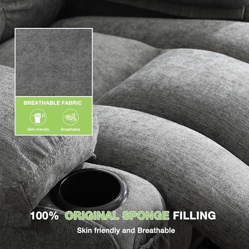 BOSMILLER Power Lift Recliner Chair for Elderly with Massage and Heat,Electric Lift Recliner Chair with Cup Holder,2 Side Pockets and USB Charge Port for Living Room,Grey 9