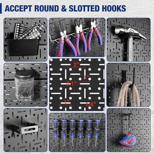 WORKPRO 60" Adjustable Workbench with 2 Pack Metal Pegboard, Rubber Wood Top Heavy-Duty Workstation, 2000 LBS Load Capacity Hardwood 7