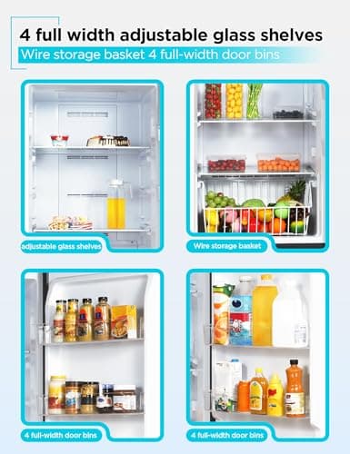 BLACK+DECKER 14 Cu. Ft. Convertible Freezer Refrigerator, Upright Freezer with Glass Shelves, ENERGY STAR rated, Frost Free, BUC1400XW, White 5