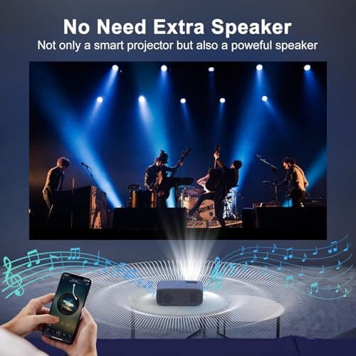 TMY Projector with WiFi and Bluetooth, Native 1080P Mini Projector, Portable Projector wirh 50% Zoom, Compatible with TV Stick/Phone/PC/DVD/HDMI/USB/TF, Movie Projector for Home Bedroom 7