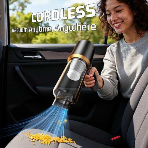 JIXINMIYUE Cordless Car Vacuum Cleaner: Handheld Vacuum with 16000Pa Strong Suction, Brushless Motor & HEPA Filter, 7-in-1 Cleaning Kit, Type-C Charging for Home Office Car Pet 6