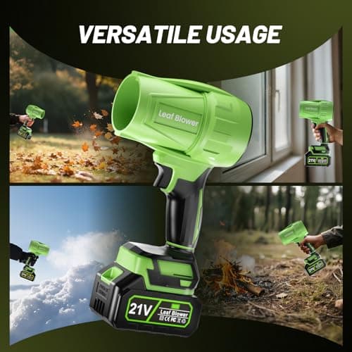 LORDHOO Leaf Blower Cordless with Battery and Charger, 550,000 RPM, Lightweight Handheld Design, Turbo Jet Blower for Lawn, Yard, Garage, Patio, and Sidewalk Cleaning. 6