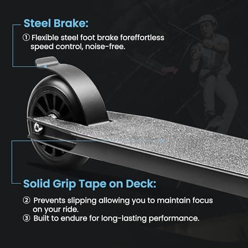 Pro Scooters for Kids 8 +, Teens and Adults | Two Different Scooter Heights 31.5” and 36.6”to Choose from | Matte Black 7