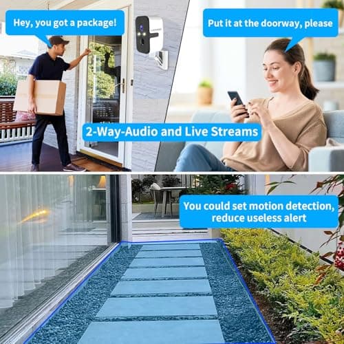 Security Cameras Wireless Outdoor, 2.4G/5G WIFI Magnetic Battery Powered Indoor Cameras for Home Security with Motion Detection,Spotlight Color Night Vision,PIR Siren,SD/Cloud Storage,Work With Alexa. 8