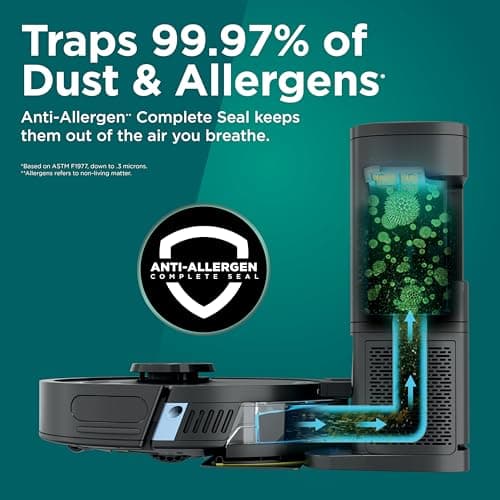 Shark Matrix Plus 2in1 Robot Vacuum & Mop with Sonic Mopping, Matrix Clean, Home Mapping, HEPA Bagless Self Empty Base, CleanEdge, for Pet Hair, WiFi, Compatible with Alexa, Black/Gold (AV2613WA) 7