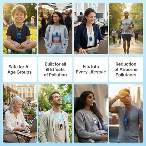Portable Air Purifier for Travel with 50M Ions/cm³ | Mini Wearable Necklace Ionizer, Filterless, No Maintenance | Personal Air Purifier Small, 500mAh Rechargeable, 75H Runtime, CE ROHS FCC Certified 8