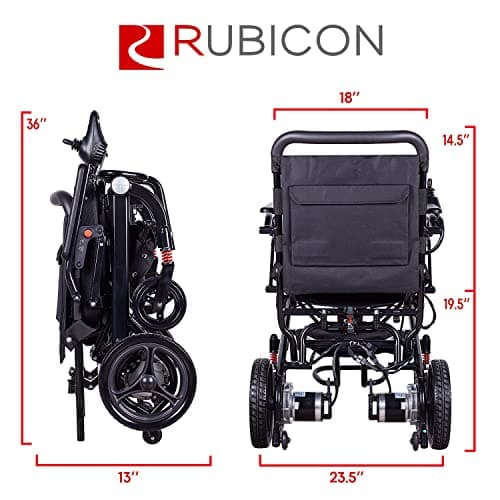 MaritSA Intelligent Lightweight Foldable Electric Wheelchair, Travel Size, Weights only 40 lbs - Serviced from USA - Detachabe Battery - 500W Motor Power 8
