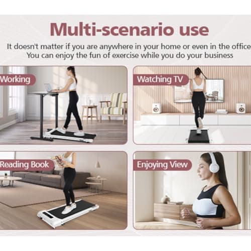 Walking Pad Treadmill 300 Lb Capacity Portable Treadmills for Home Office Under Desk Treadmill with App & Remote Control, LED Display/Ultra-Quiet/Installation-Free 5